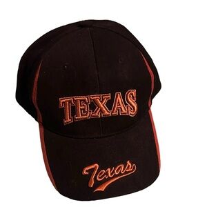 University of Texas Longhorns Black Orange embroidered ball cap August Sportwear